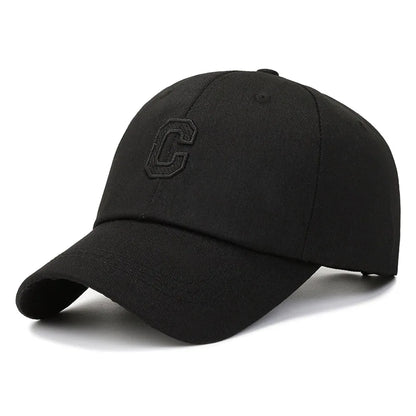 Sun Protection Adjustable Baseball Caps C Letter Embroidered Breathable Soft Top Caps