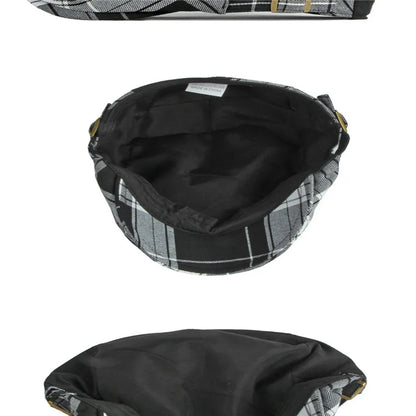 2022 Four Seasons Polyester Plaid Newsboy Caps