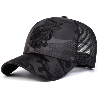 Unisex Double-headed Eagl Embroidery Baseball Net Caps Spring and Summer