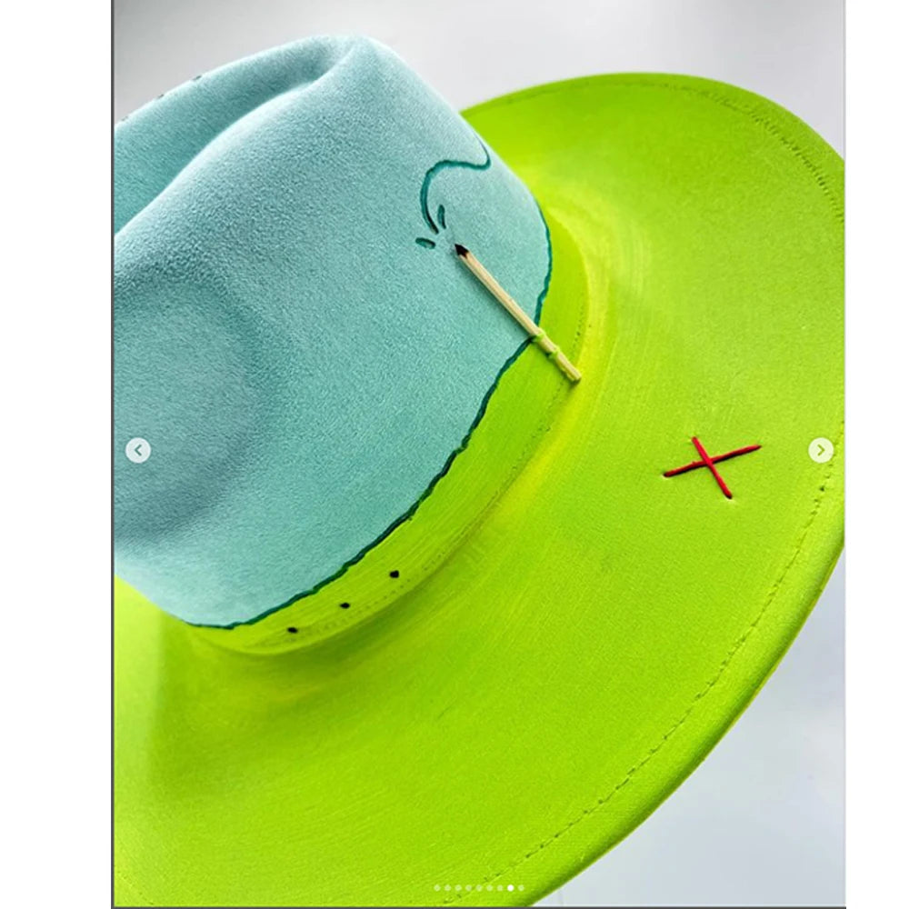 Suede Fedora Painting Felt Hats For Men And Women