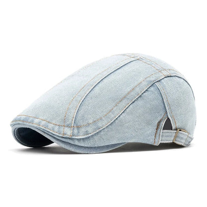 Four Seasons Retro Beret For Men And Women British Denim Peaked Cap