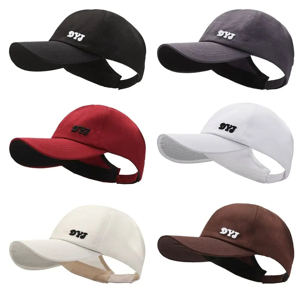 Adjustable Cotton Ponytail Hat With Ponytail Hole Baseball Caps
