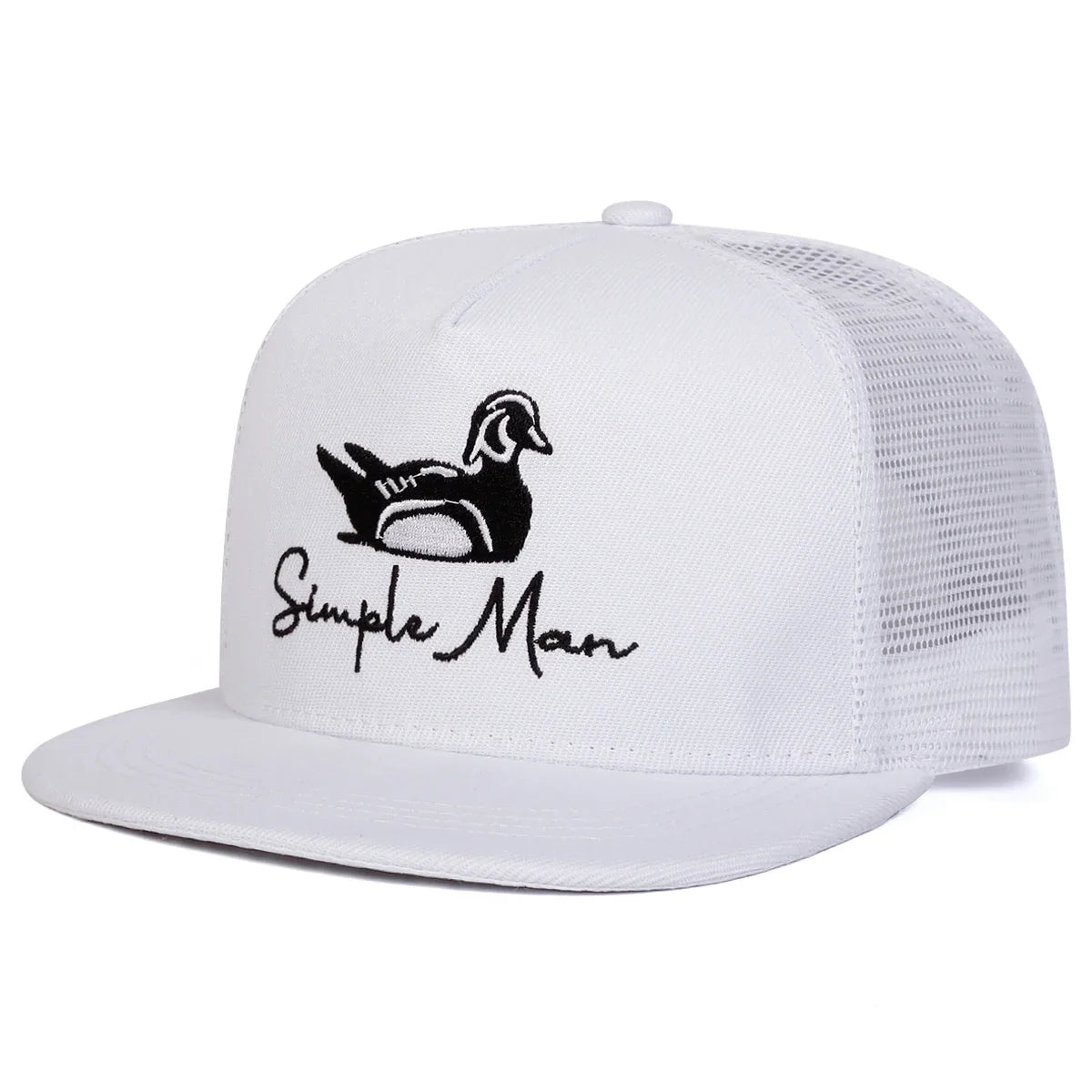 Unisex Simple Man Duck Embroidery Hip-hop Net Hats Spring Summer