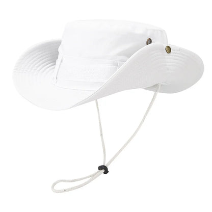 Solid Drawstring Women Bucket Hats Men Cap