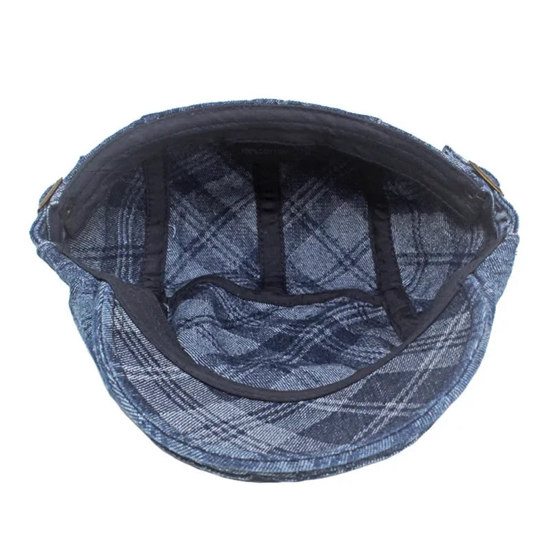 Four Seasons Cotton Geometric Print Newsboy Caps