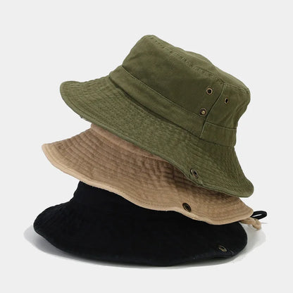 Custom Summer Retro Washed Cotton Patchwork Bucket Hat