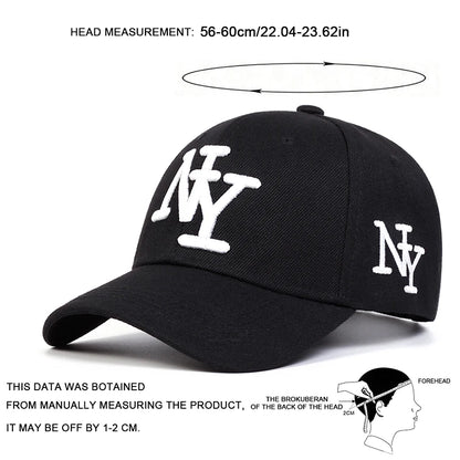Unisex NY Letter Embroidery Baseball Caps Spring Autumn