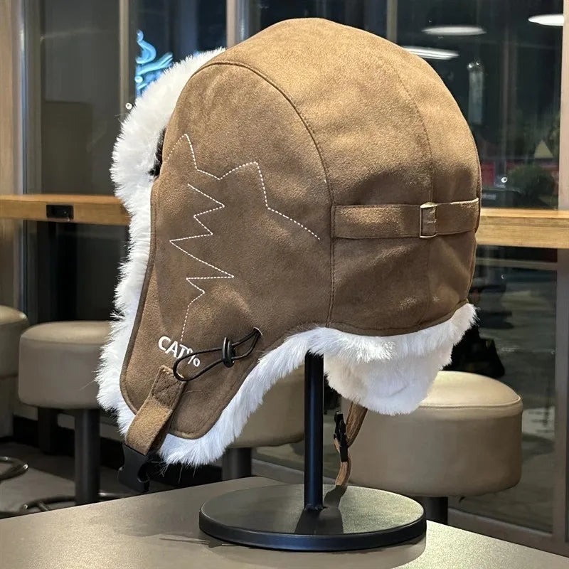 Winter Plush Lined Ushanka Hat For Men Women Windproof Cold Weather Outdoor