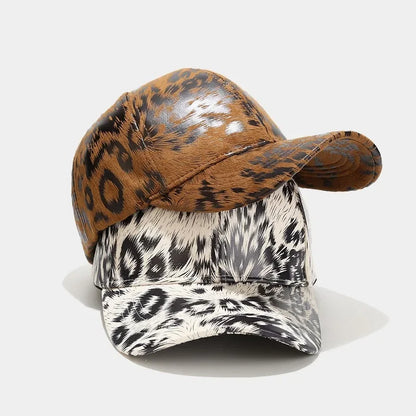 Four Seasons Polyester Leopard Print Casquette Baseball Cap