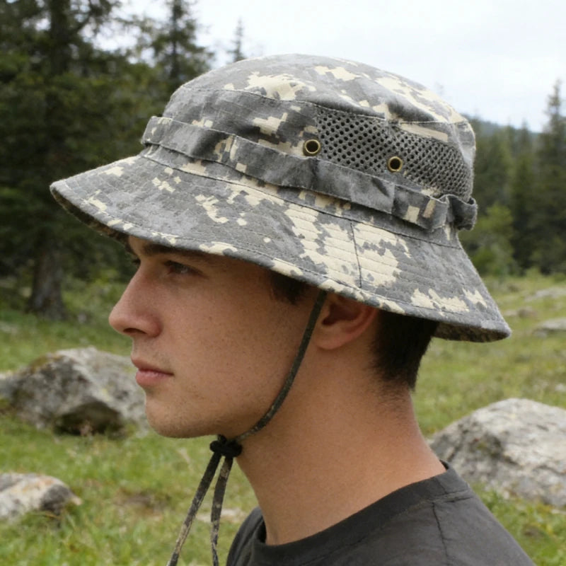 Unisex Camouflage Bucket Hat Summer Sunshade Boonie Hat
