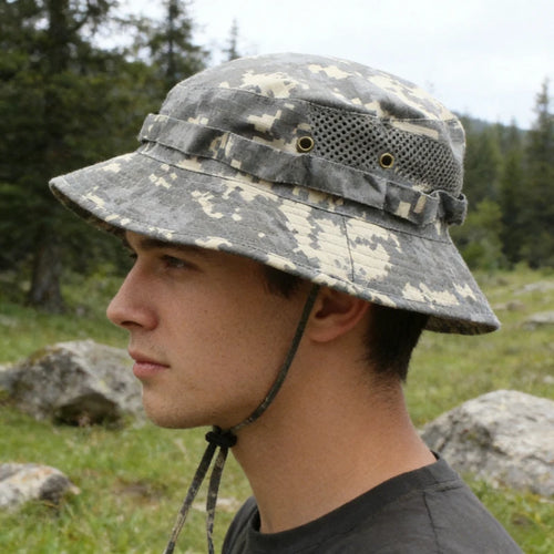 Unisex Camouflage Bucket Hat Summer Sunshade Boonie Hat