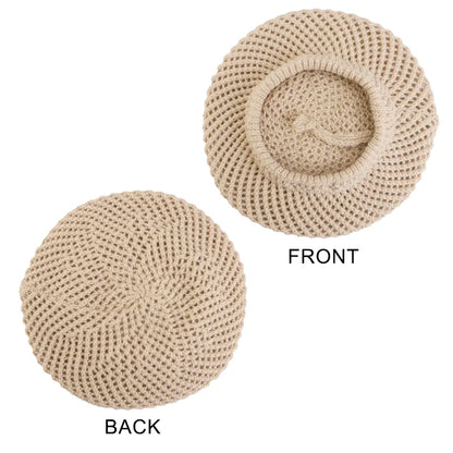 Autumn And Winter Style Double-Layered Mesh Beret Cap