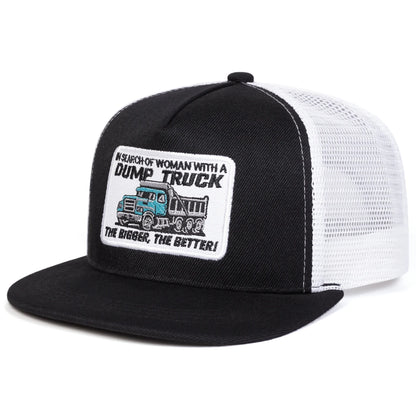 Unisex Dump Truck Letter Embroidery Hip-hop Net Hats Spring and Summer