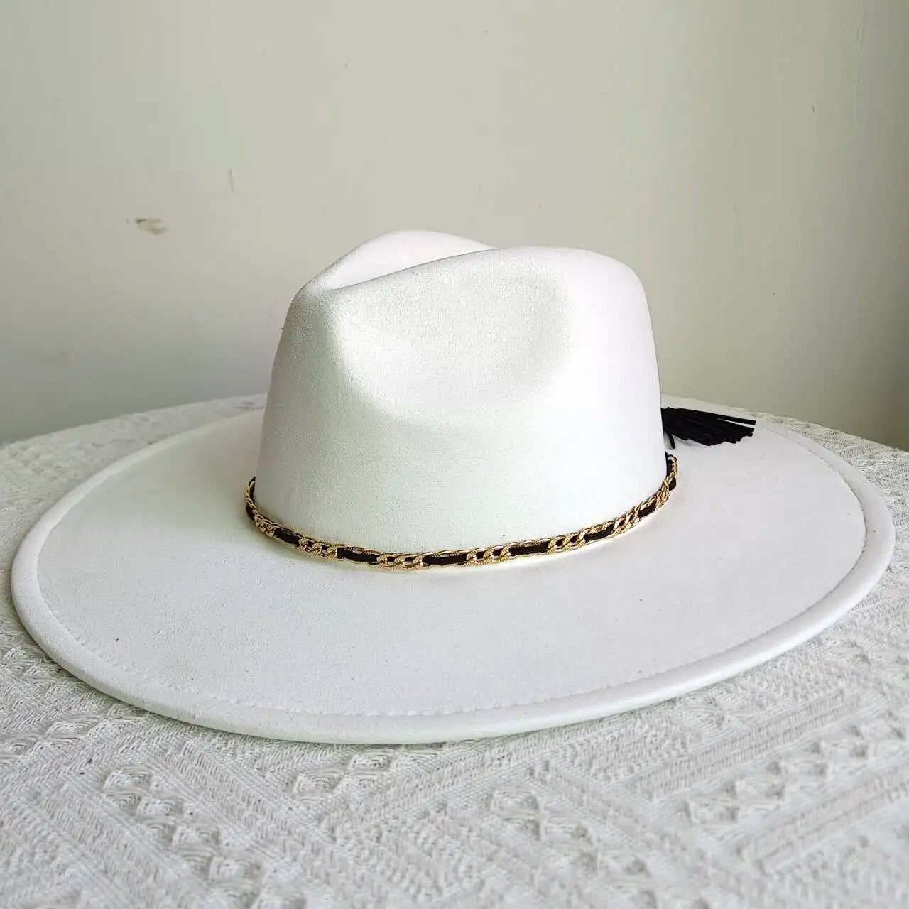 New Free People Rancher Suede Wide Brim Hat Felt Jazz Hat, Classic Church Hat