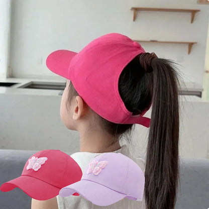 Summer Kids Baseball Caps Sun Protection Hollow High Ponytail Caps