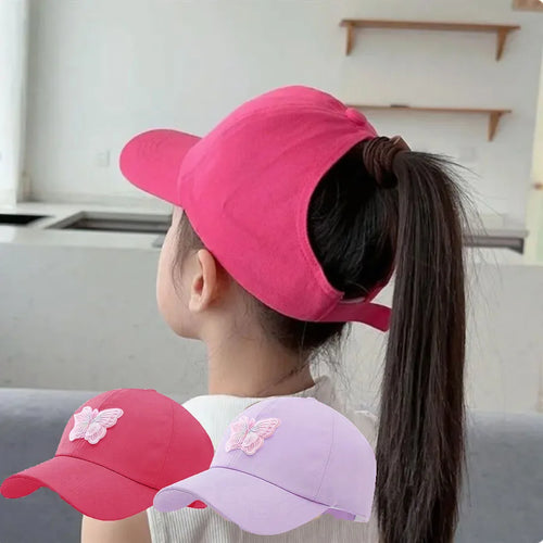 Summer Kids Baseball Caps Sun Protection Hollow High Ponytail Caps