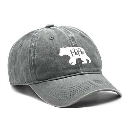 Baseball Cap Print PaPa Bear Dad Hat For Men Women