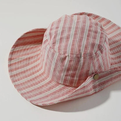 Simple Travel Striped Bucket Hat
