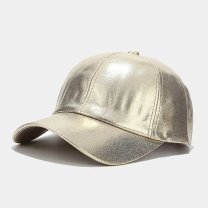Glossy Pu Leather Baseball Caps For Women Men