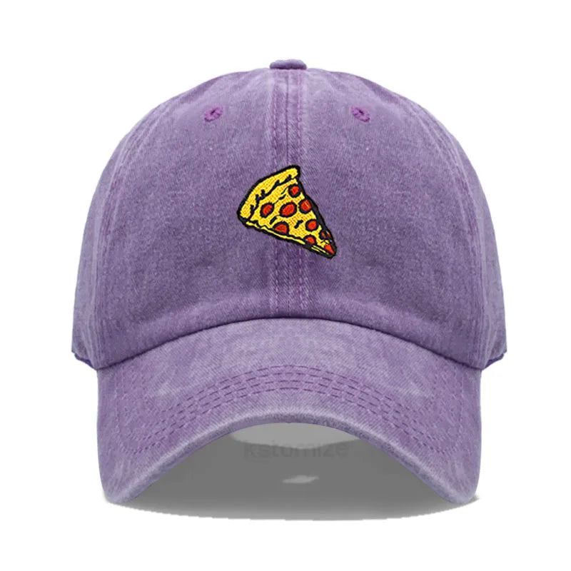 Pizza Embroidered Baseball Cap For Women Men