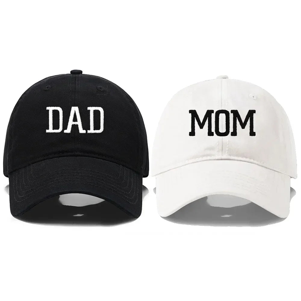 DAD MOM Embroidery Pure Cotton Baseball Cap Fashion Sport Golf Caps Sun Hat