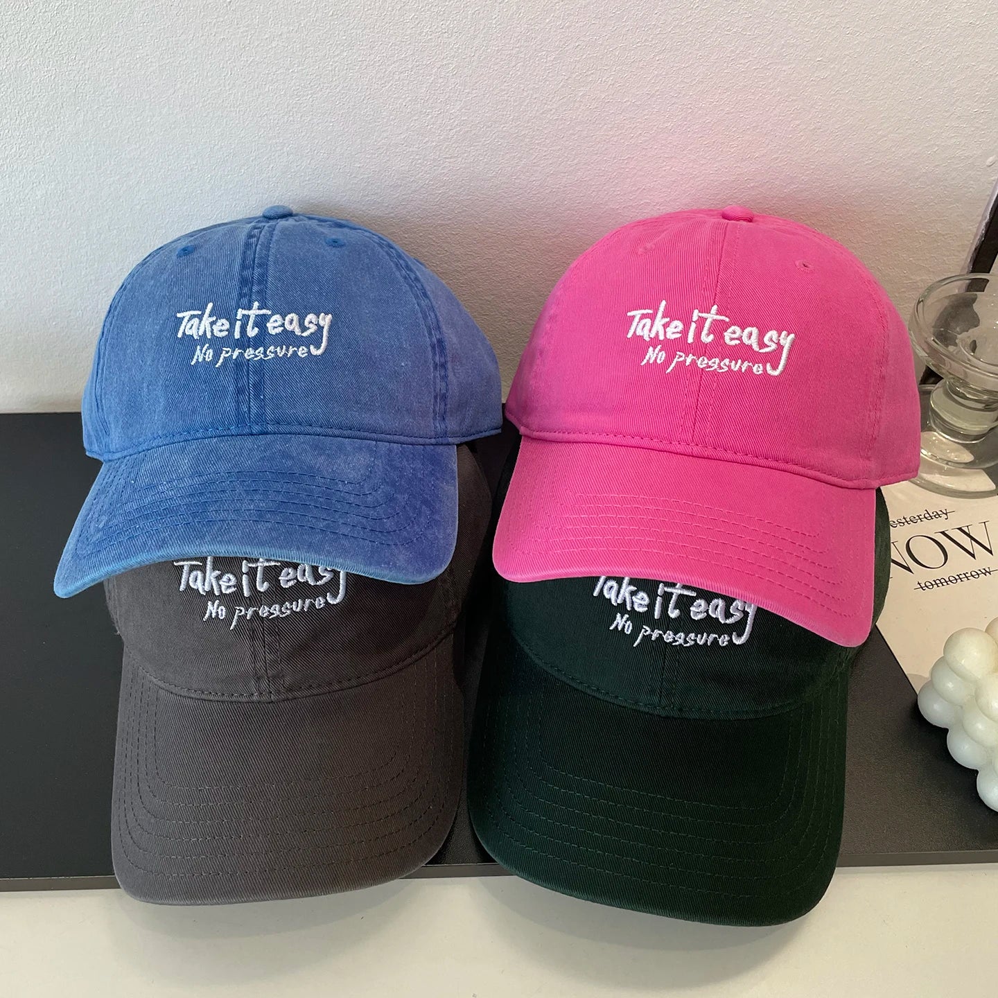 Letter Embroidery Soft Top Baseball Cap Fashion Casual Versatile Couple Cap