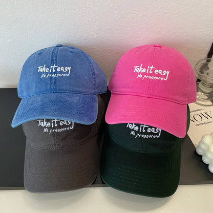Letter Embroidery Soft Top Baseball Cap Fashion Casual Versatile Couple Cap