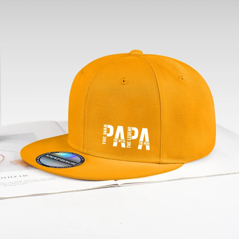 Fun Dad Hero Slogan Printed Flat-Brim Cap Baseball Cap for Men