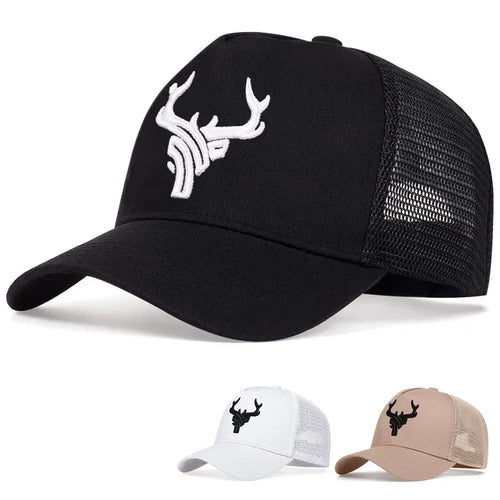 Unisex Antler Embroidered Baseball Cap Men Women Summer