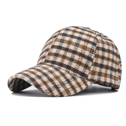 Adjustable Casual Versatile Houndstooth Unisex Plaid Baseball Cap