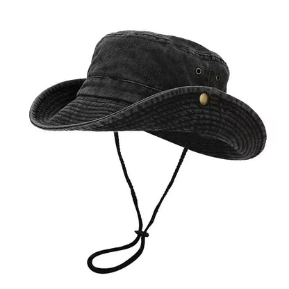 Outdoor Sun Protection Hat Vintage Washed Cotton Bucket Hat