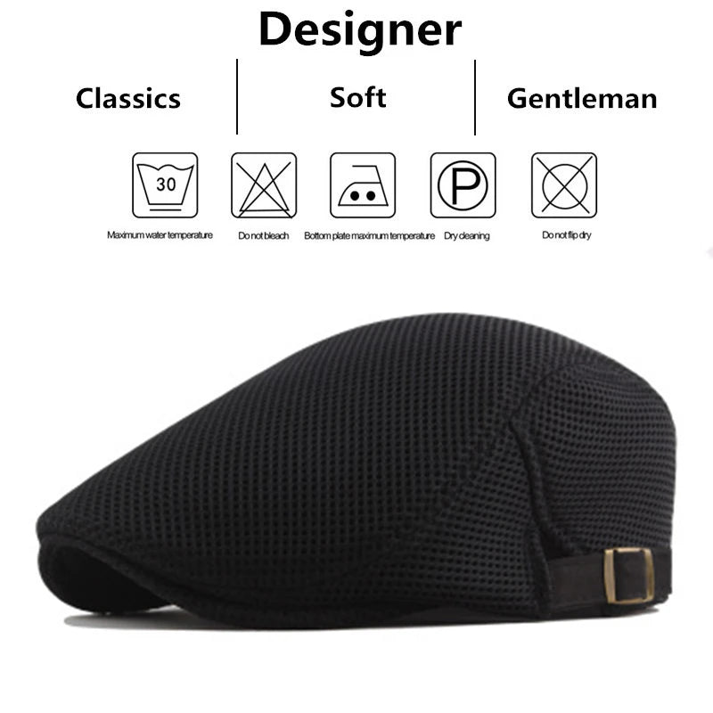 Men Mesh Newsboy Caps British Painters Hats