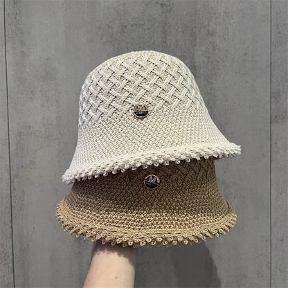 Japanese Minimalist Fisherman Hat Women's New Hollow Basin Hat