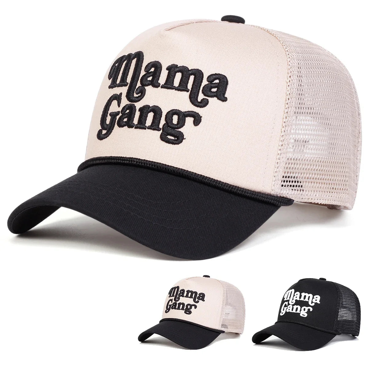 Unisex Mamagang Letter Embroidery Baseball Net Caps Spring Summer