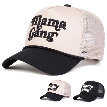 Unisex Mamagang Letter Embroidery Baseball Net Caps Spring Summer