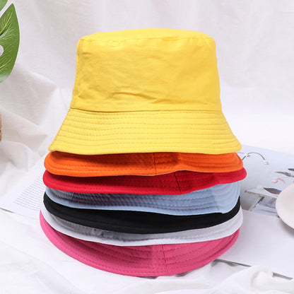 Cotton Summer Foldable Bucket Hat Unisex Women Outdoor Sunscreen Hat