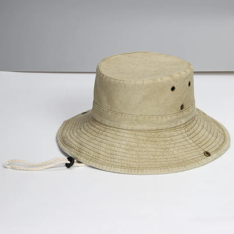 Dad Summer Outdoor Fishing Sun Cap Women Beach Wide Bucket Hat Male Camping