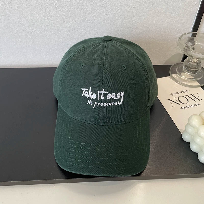 Letter Embroidery Soft Top Baseball Cap Fashion Casual Versatile Couple Cap