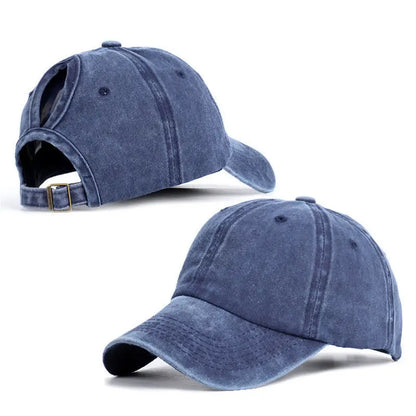 Retro Washed Backless Baseball Cap For Women