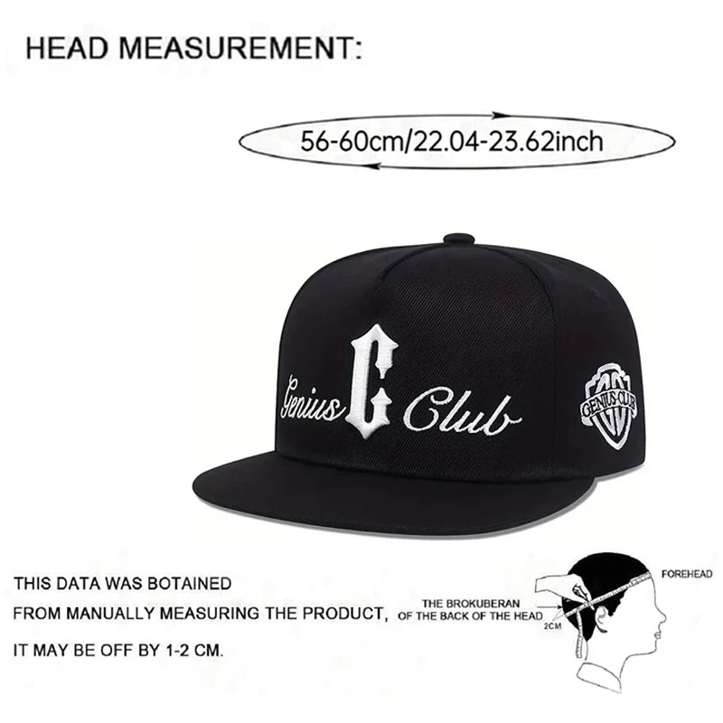 Flat Edge Hat Genius Club Embroidered Hip Hop Hat