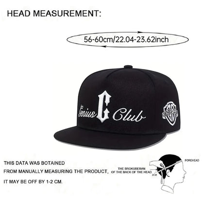 Flat Edge Hat Genius Club Embroidered Hip Hop Hat