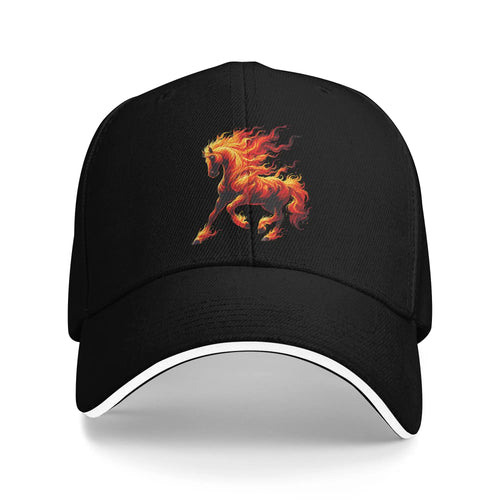 Fire Horse Animal Horse Baseball Cap Unisex-Teens Custom Trucker Hat