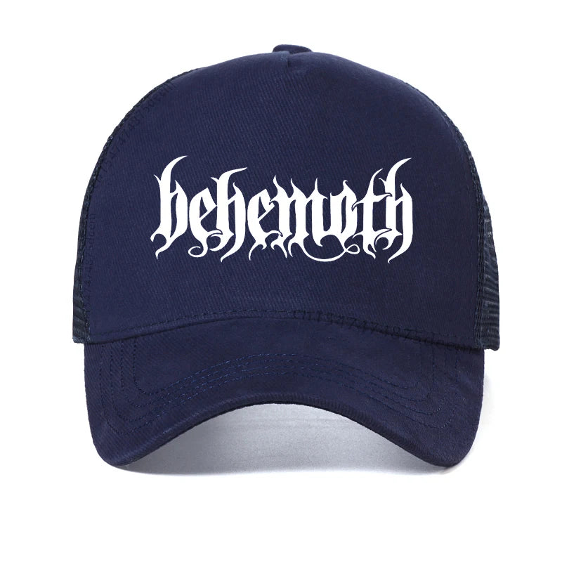 Men Summer Mesh Metal Behemoth Printed Baseball Cap Men Women