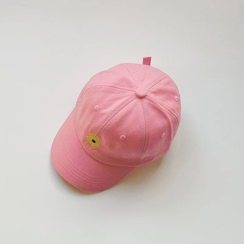 Lovely Flower Children Baseball Cap Solid Color Kids Duck Tongue Hat