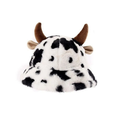 Women's Cow Print Horn Fisherman Hat