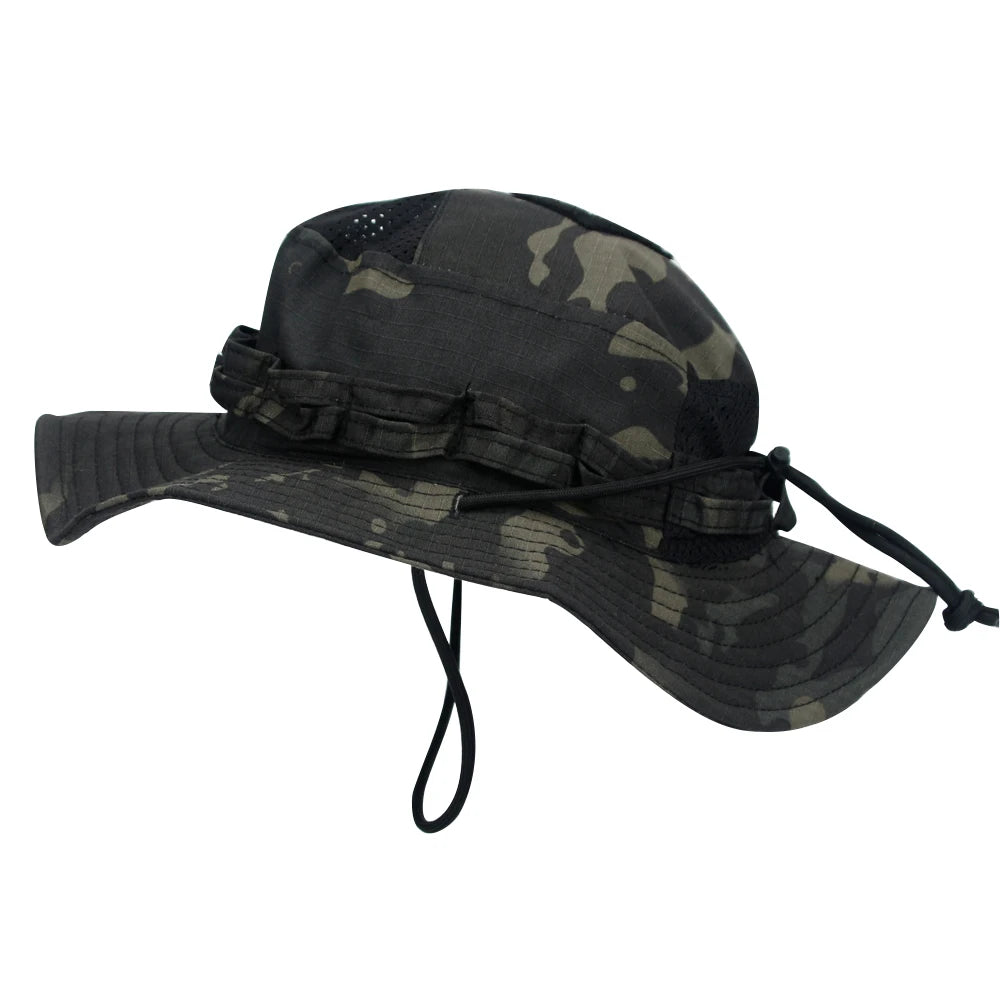 Camo Boonie Hat Sunscreen Breathable Bucket Hat Men's Outdoor