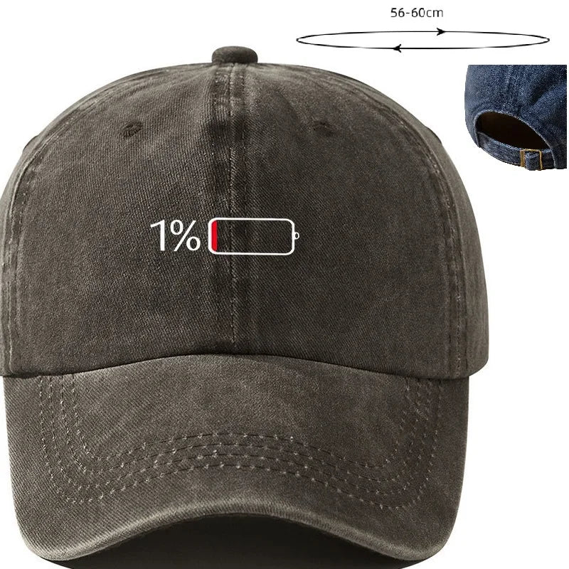 Washed Baseball Cap Print Adjustable Hat