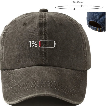Washed Baseball Cap Print Adjustable Hat