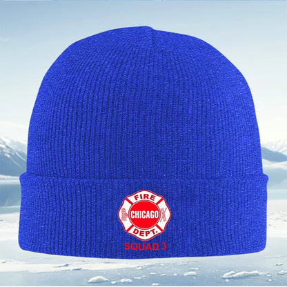 Chicago Fire Dept. Squad Badge Men Women Unisex Knitted Hat