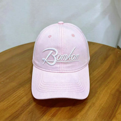 Unisex Washed Denim Baseball Caps Letter Embroidery Kpop Cotton Cap For Women Men